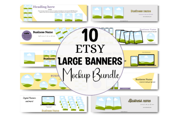 10 Large Etsy Banner Mockup Templates for a Polished Shop