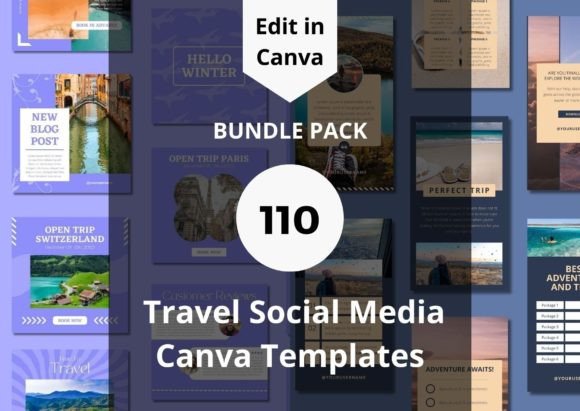 110 Travel Social Media Canva Templates: Elevate Your Brand