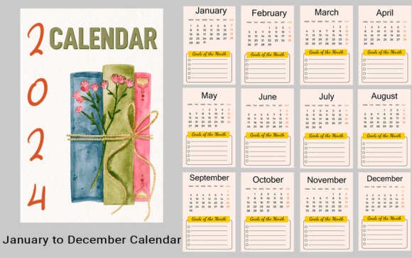 2024 Calendar Templates 12-month Planner: A Practical Design Asset