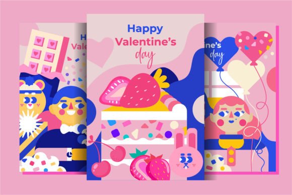 3 Valentine's Day Templates: Modern Flat Design for Your Projects