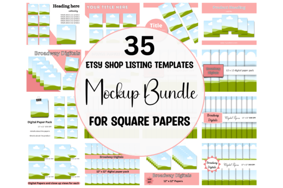 35 Mockup Templates for Square Papers: Elevate Your Digital Product Ads