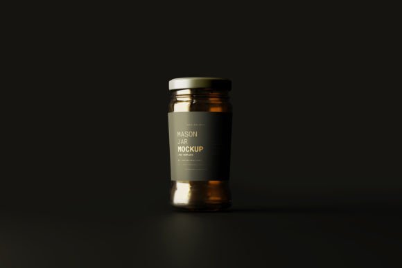 Amber Glass Mason Jar Mockup Templates: A Dark Background Deep Dive