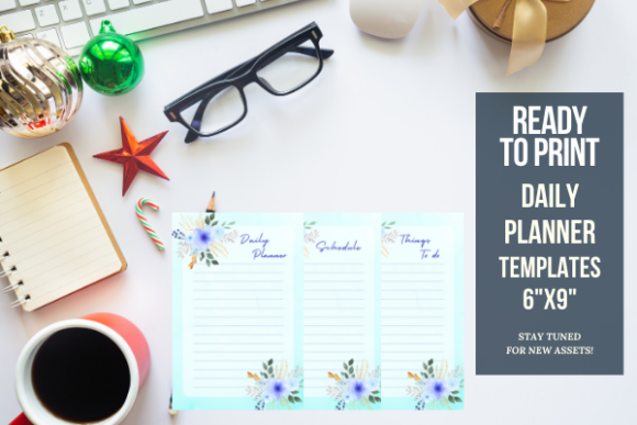 Beautiful Printable Watercolor Floral Planner Templates