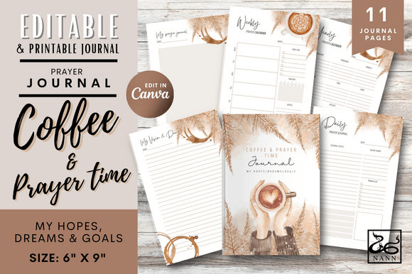 Blending Faith and Focus: Coffee and Prayer Time Journal Templates