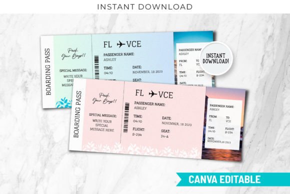 Editable Boarding Pass Venice Templates: Your Ticket to Stunning Travel Designs