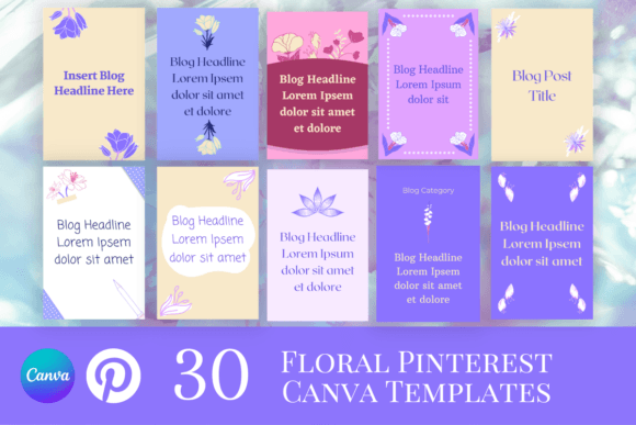 Elevate Your Pins: Mastering Floral Pinterest Pin Canva Templates