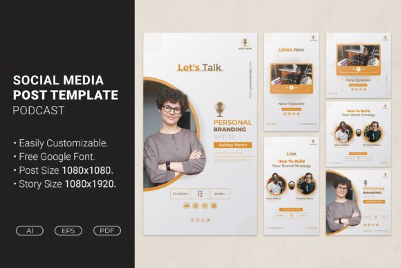 Elevate Your Podcast Brand with Professional Social Media Templates