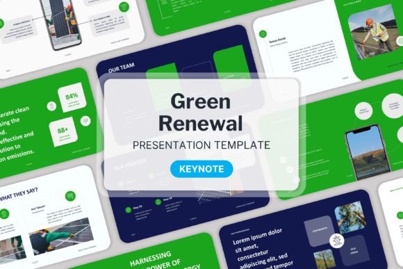 Green Renewal 3D Keynote Templates: Elevate Your Business Presentations