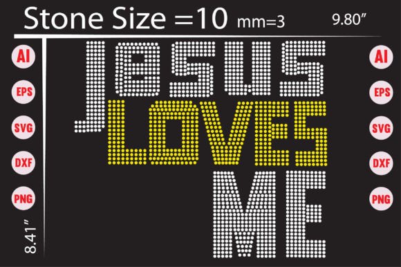 Jesus Loves Me Rhinestone Templates: Faith-Based Design Files
