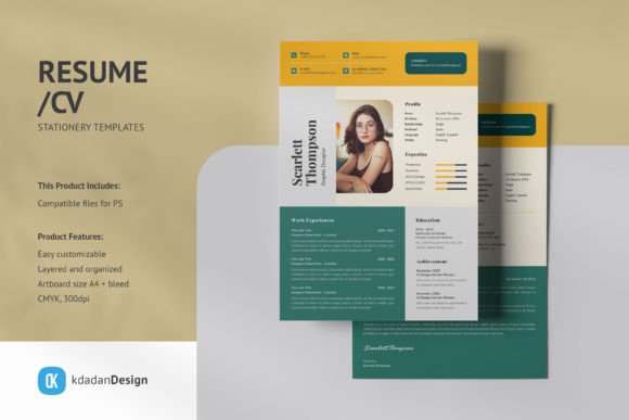Resume/CV PSD Design Templates Vol 188: A Modern Edge