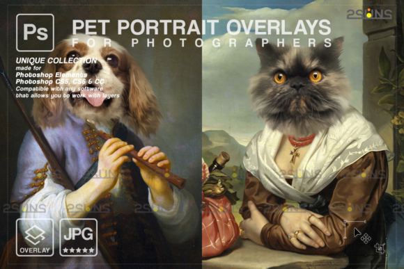 Transform Pet Photos into Noble Art: Royal Pet Portrait Templates Vol.16
